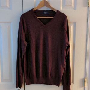 Men's V-Neck Sweater - Rich Brown
